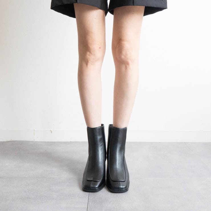 スクエアトゥバックファスナーショートブーツ | FABBY FABBY. | 詳細画像14 