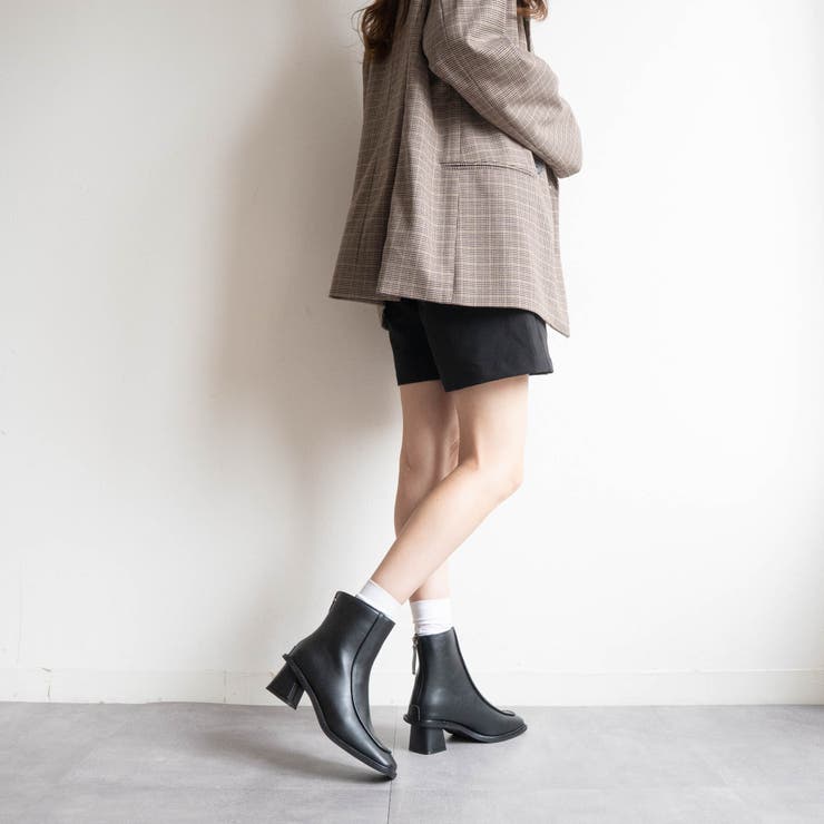 スクエアトゥバックファスナーショートブーツ | FABBY FABBY. | 詳細画像22 