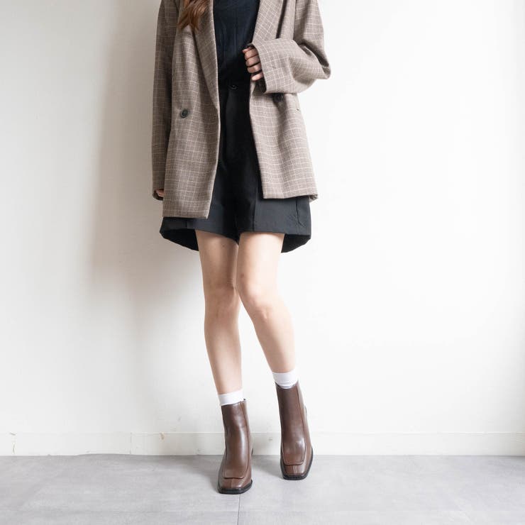 スクエアトゥバックファスナーショートブーツ | FABBY FABBY. | 詳細画像25 