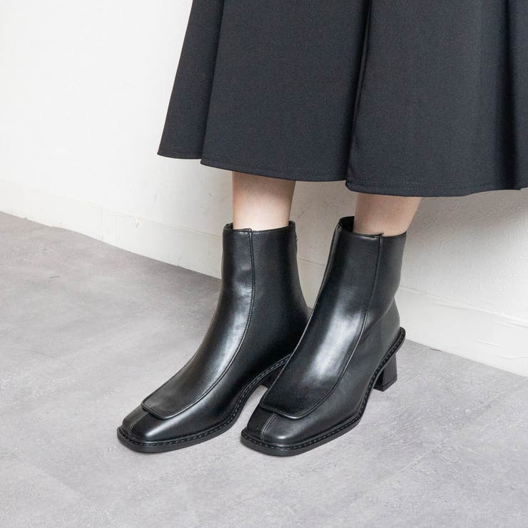 スクエアトゥバックファスナーショートブーツ | FABBY FABBY. | 詳細画像6 