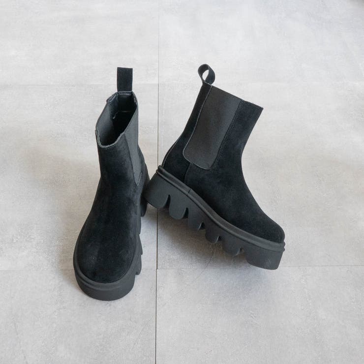 SDブラック | バルキーソールサイドゴアショートブーツ | FABBY FABBY.