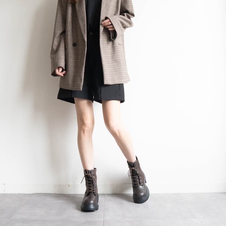 厚底リブニットレースアップショートブーツ | FABBY FABBY. | 詳細画像16 