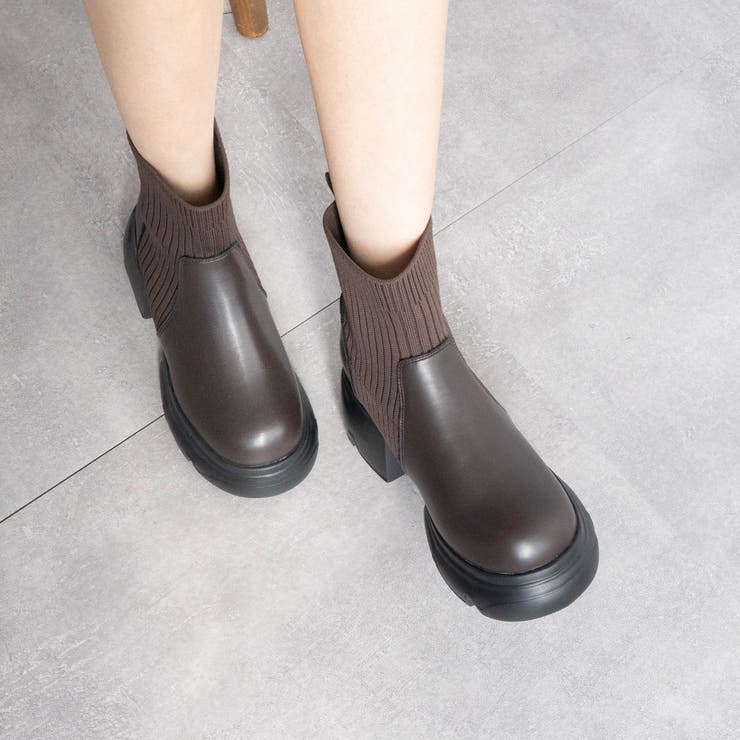 厚底リブニットショートブーツ | FABBY FABBY. | 詳細画像13 