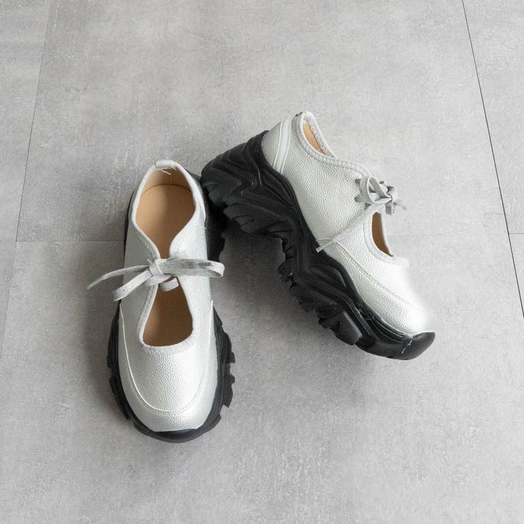 シルバー | ボリュームスニーカーリボンストラップシューズ | FABBY FABBY.