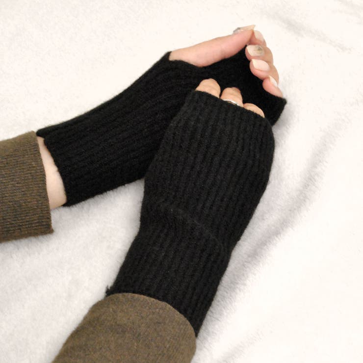 ショートニットアームウォーマー リブ編み アームカバー 手袋 | FACION | 詳細画像7 