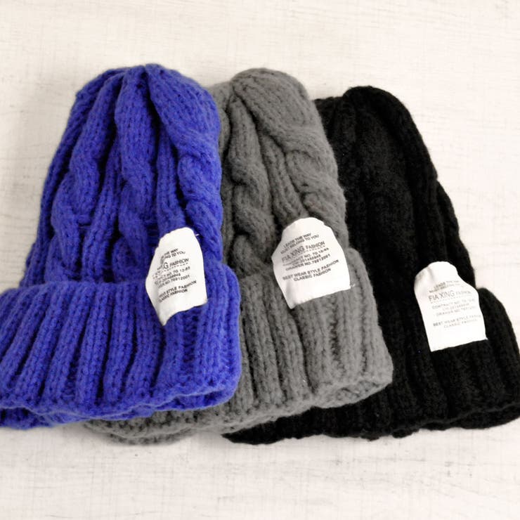 ラベル付ケーブル編みニット帽 ニットキャップ 帽子 男女兼用 | FACION | 詳細画像4 