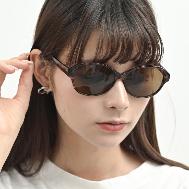 オーバル型サングラス レディース UVカット率99%[品番：FNBW0001027