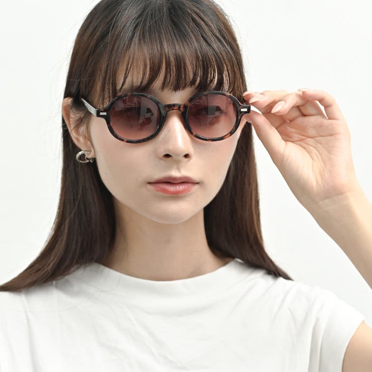 オーバルサングラス レディース UVカット率99%[品番