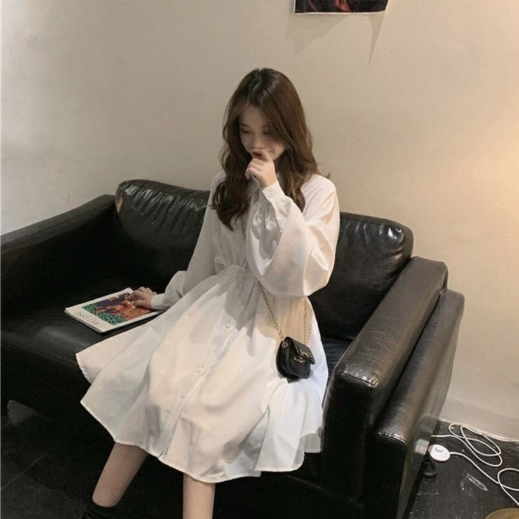 ウエストシャーリングシャツワンピース[品番：FNBW0000844