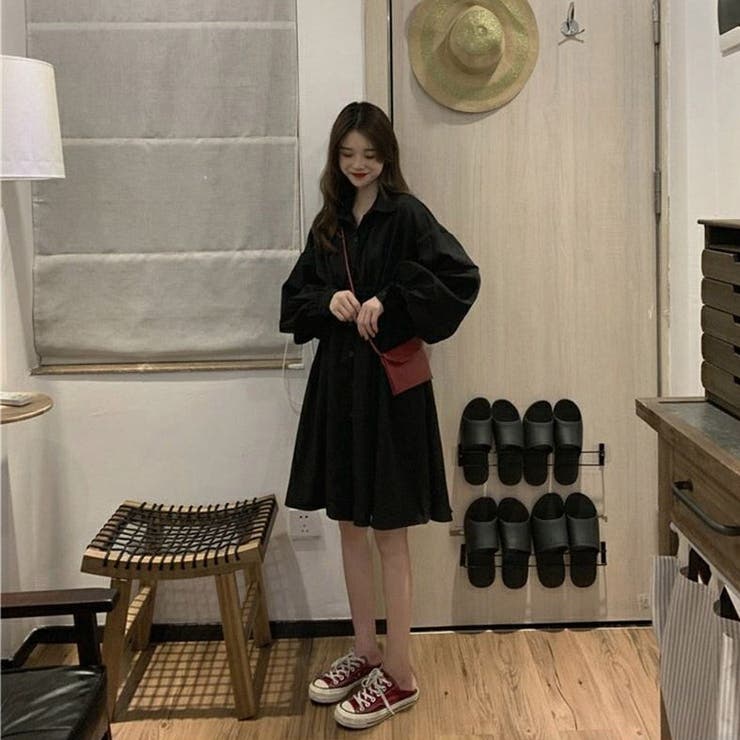 ウエストシャーリングシャツワンピース[品番：FNBW0000844