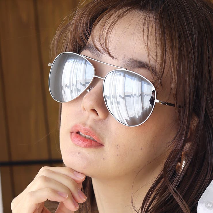 COL.4 シルバー/シルバーリボミラー | ティアドロップ サングラス レディース | FashionBerry