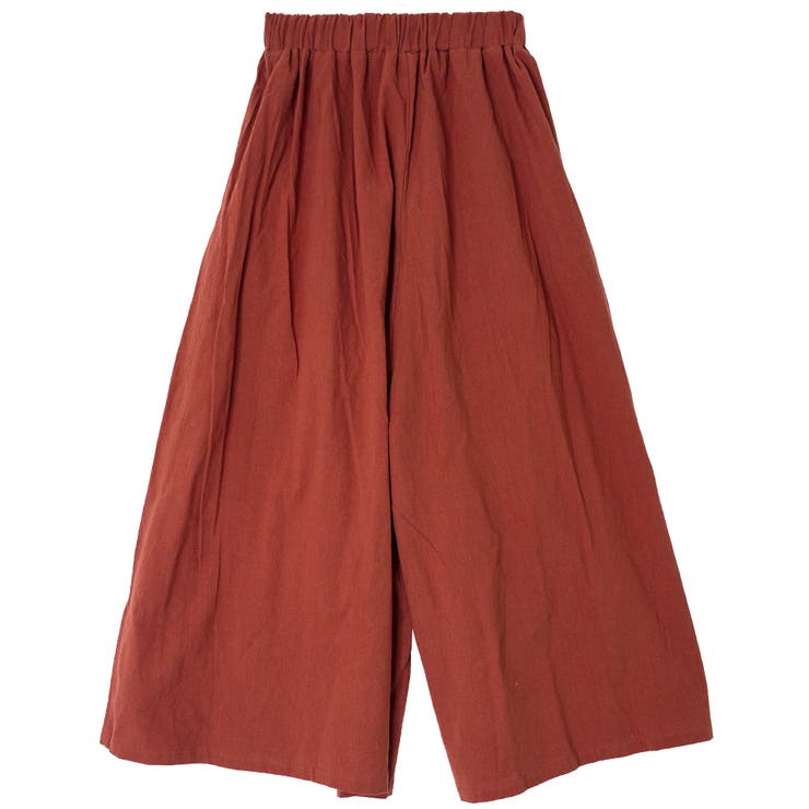 ダークオレンジ | ギャザーボリュームワイドパンツ | FashionBerry