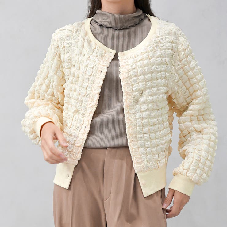 キナリ | ポップコーン トップス ポコポコ カーディガン | FashionBerry