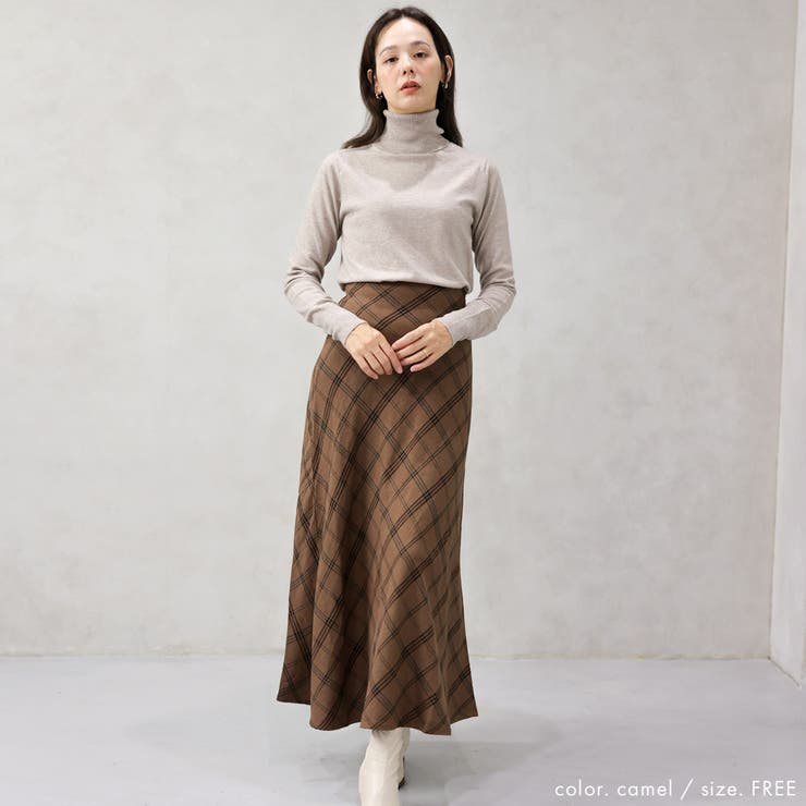 ヘリンボーンバイアスチェックスカート | FashionBerry | 詳細画像10 