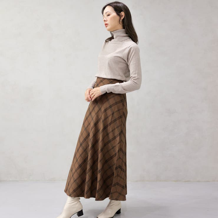 ヘリンボーンバイアスチェックスカート | FashionBerry | 詳細画像13 