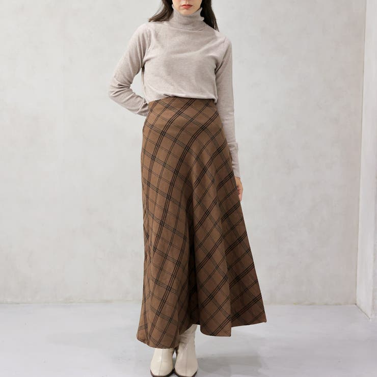 ヘリンボーンバイアスチェックスカート | FashionBerry | 詳細画像14 