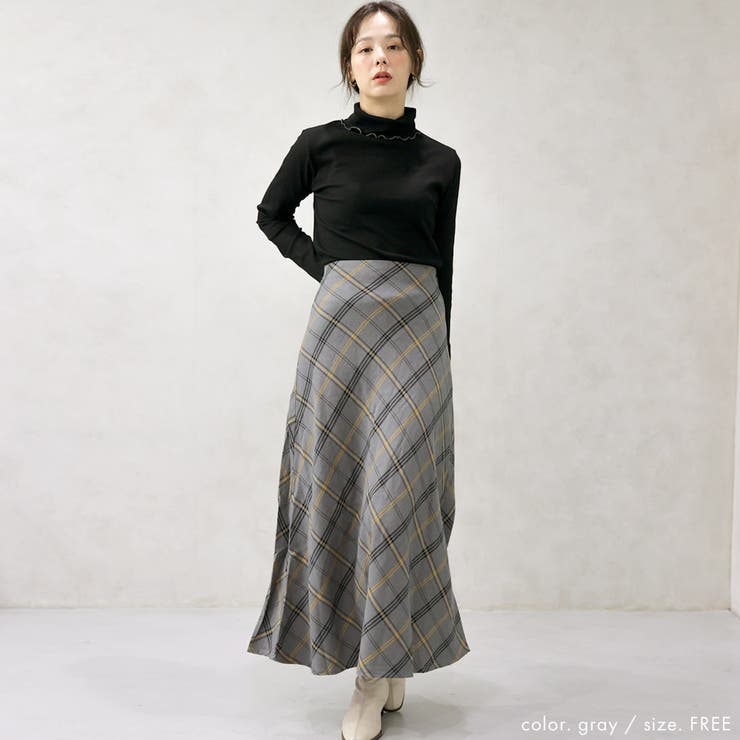 ヘリンボーンバイアスチェックスカート | FashionBerry | 詳細画像15 