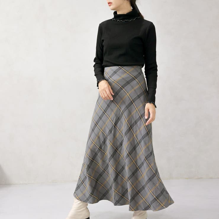 ヘリンボーンバイアスチェックスカート | FashionBerry | 詳細画像17 