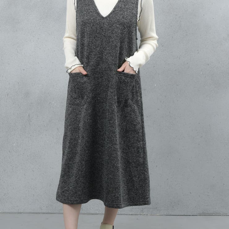 ゆるてろ素材 ポケット付きジャンパースカート | FashionBerry | 詳細画像10 