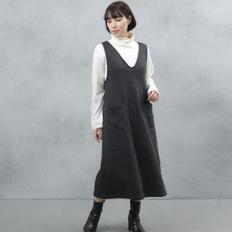 ゆるてろ素材 ポケット付きジャンパースカート | FashionBerry | 詳細画像5 