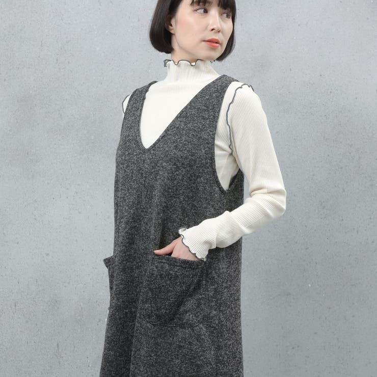 ゆるてろ素材 ポケット付きジャンパースカート | FashionBerry | 詳細画像9 