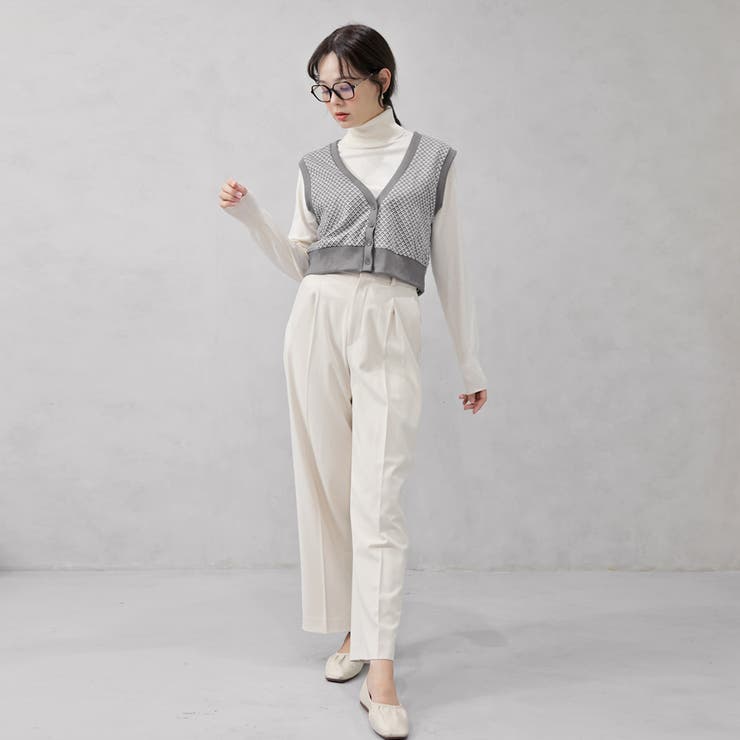 ダイヤ柄ジャガードニットベスト | FashionBerry | 詳細画像12 