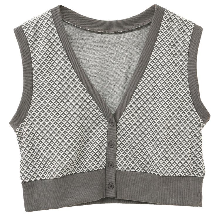 ダイヤ柄ジャガードニットベスト | FashionBerry | 詳細画像18 