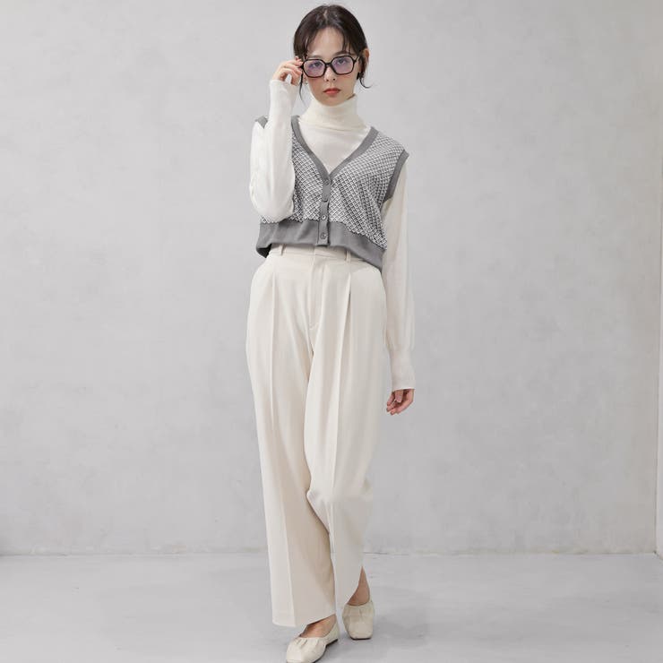 ダイヤ柄ジャガードニットベスト | FashionBerry | 詳細画像5 