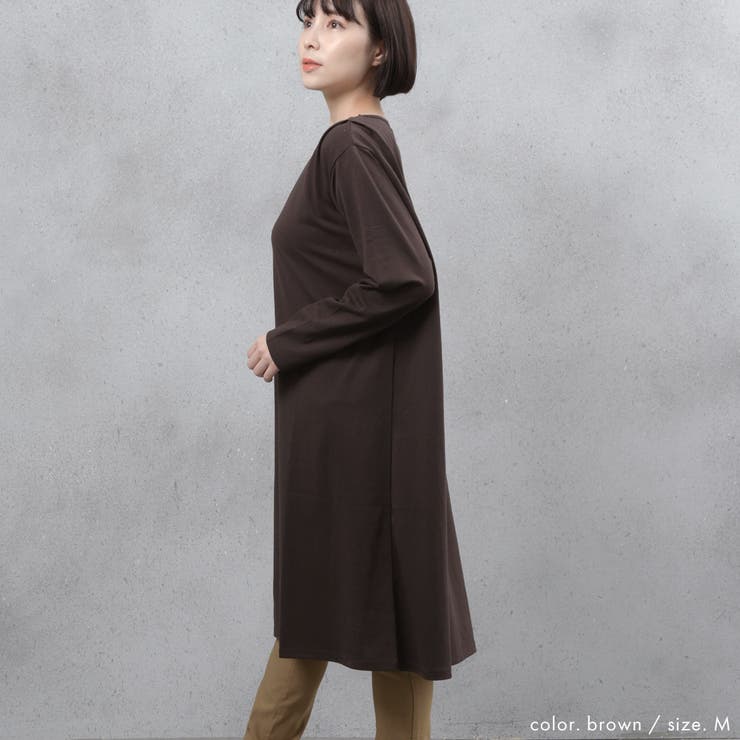 ヘビーウェイトロングスリーブタック使いワンピース | FashionBerry | 詳細画像12 