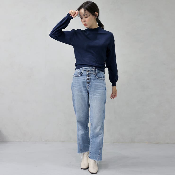 【洗えるニットシリーズ】もちもちニット ドロップショルダークルーネックニット | FashionBerry | 詳細画像14 