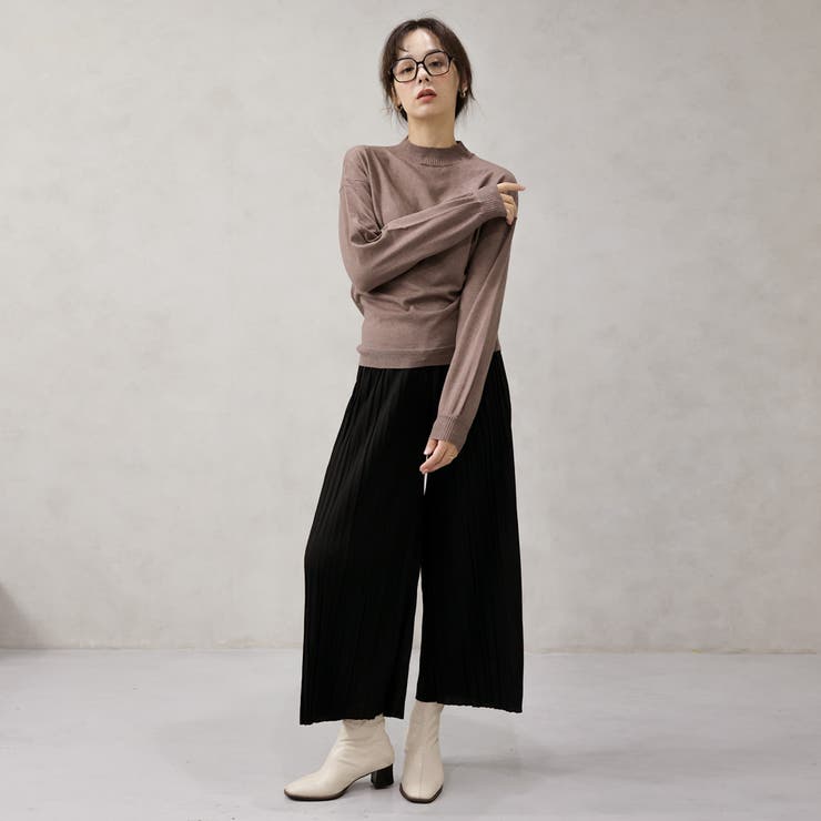 【洗えるニットシリーズ】もちもちニット ドロップショルダークルーネックニット | FashionBerry | 詳細画像31 