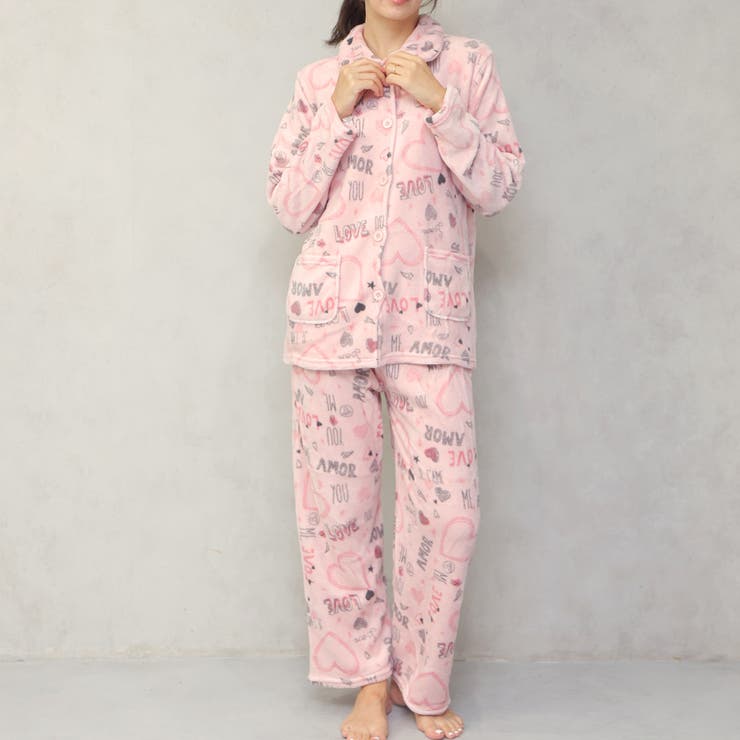 ピンク | 着る毛布！ポップアート もこもこ パジャマ 上下セット | FashionBerry