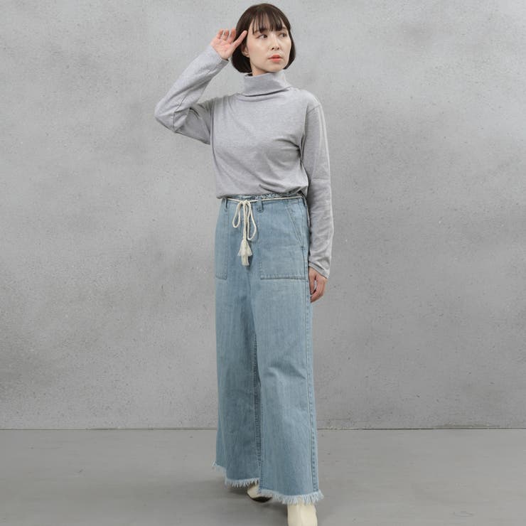 コットン100％フライス素材無地タートルネック長袖Tシャツ | FashionBerry | 詳細画像13 