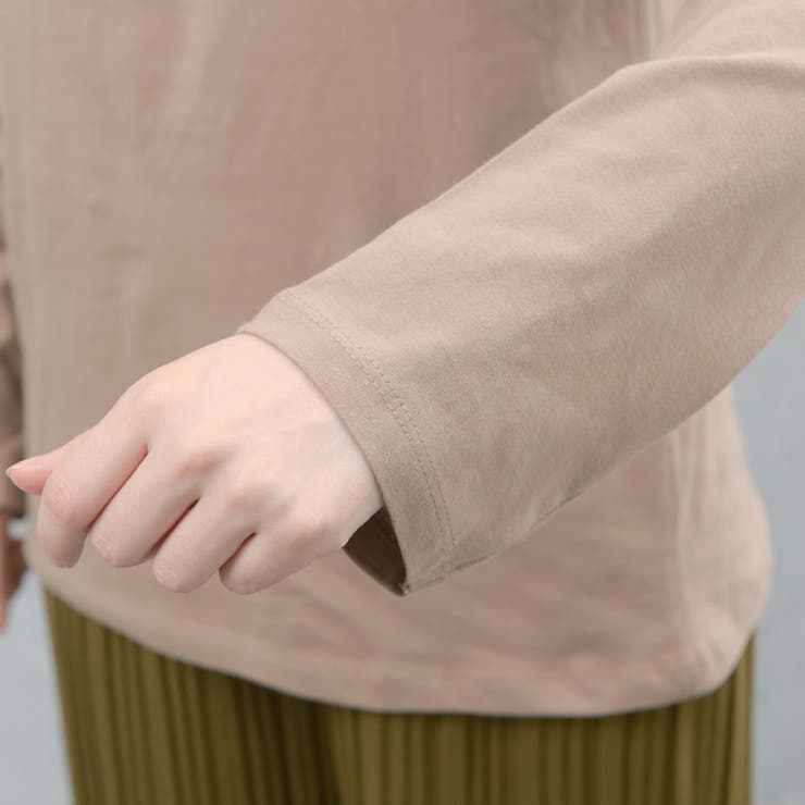 コットン100％フライス素材無地タートルネック長袖Tシャツ | FashionBerry | 詳細画像19 