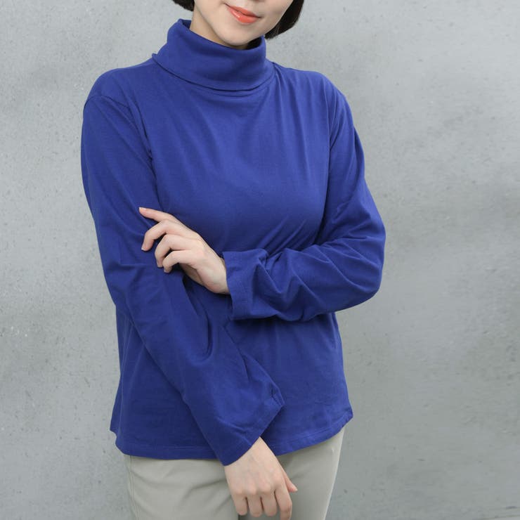 コットン100％フライス素材無地タートルネック長袖Tシャツ | FashionBerry | 詳細画像25 