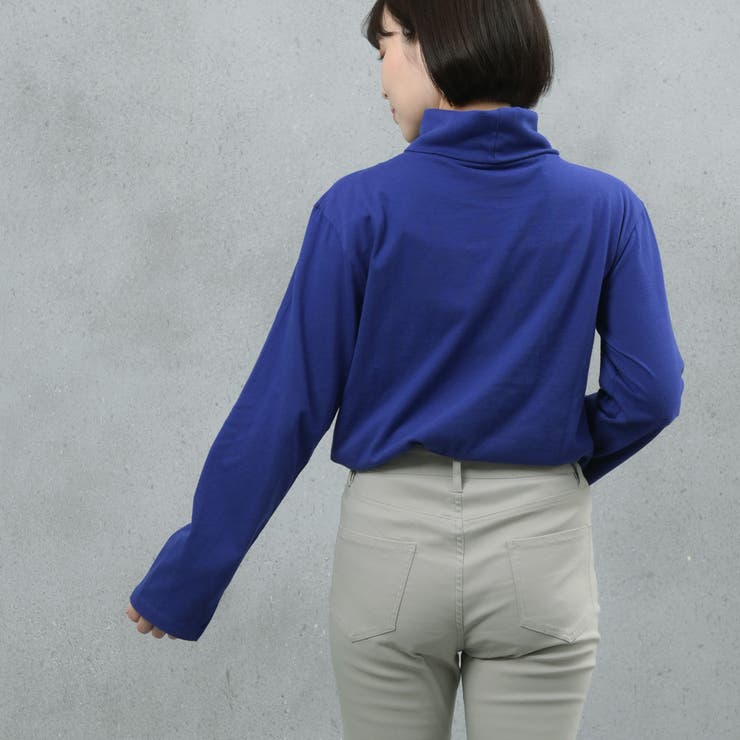 コットン100％フライス素材無地タートルネック長袖Tシャツ | FashionBerry | 詳細画像26 