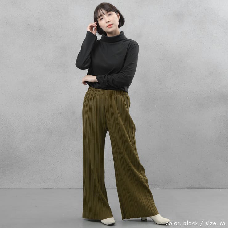 コットン100％フライス素材無地タートルネック長袖Tシャツ | FashionBerry | 詳細画像4 