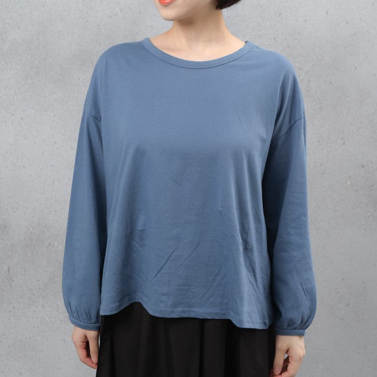 ライトブルー | ボリューム袖 無地 カットソー | FashionBerry