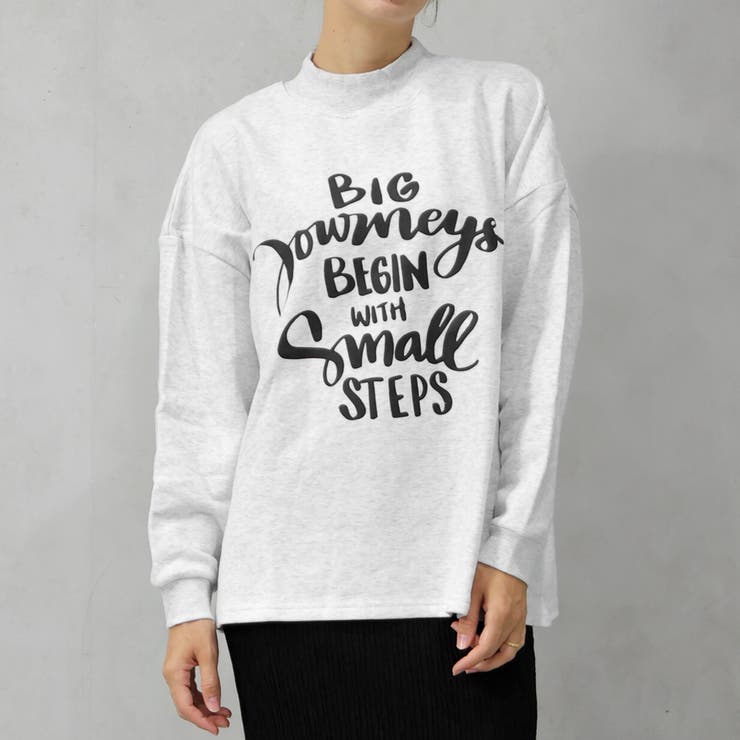 オートミール | レタリングロゴ ホルターネック 裏起毛 スウェットトレーナー | FashionBerry