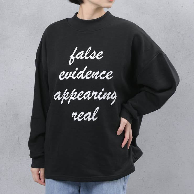 ブラック | 裏起毛ボリューム袖 ホルターネック レタリングロゴスウェットトレーナー | FashionBerry