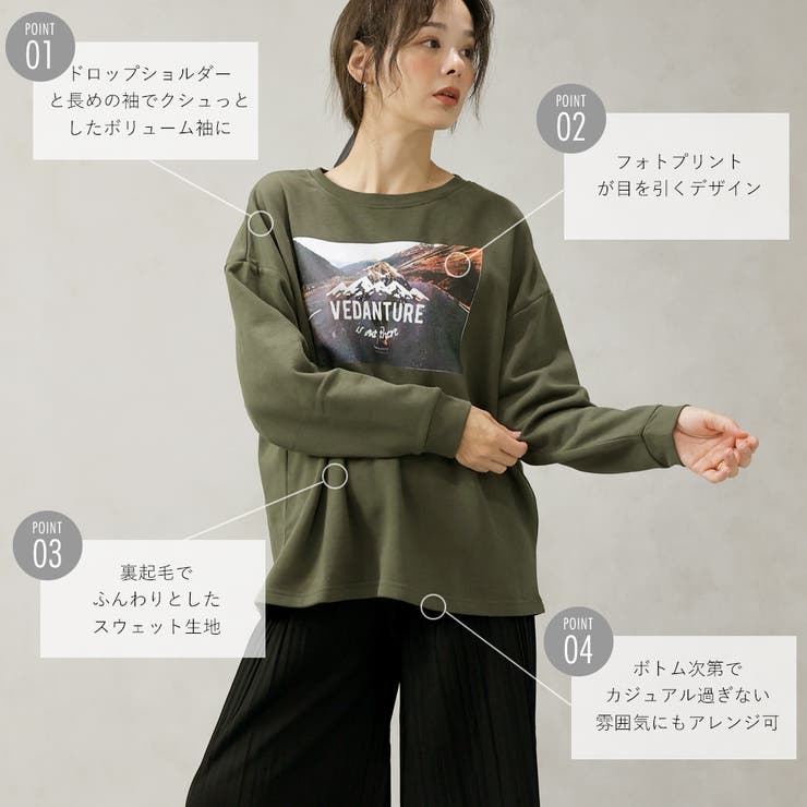 フォトプリント 裏起毛 BIGスウェット | FashionBerry | 詳細画像3 