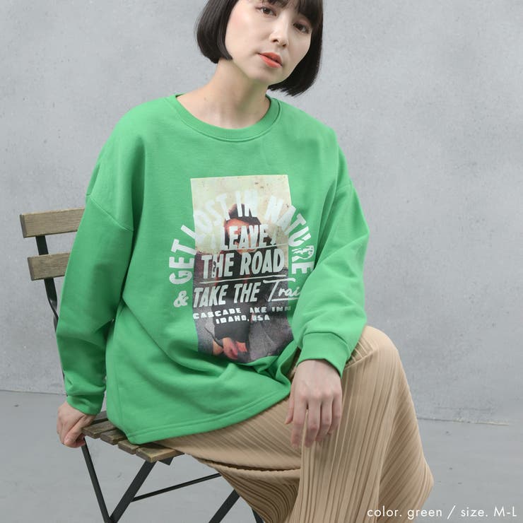 フォトプリント 裏起毛 ビッグシルエットスウェット | FashionBerry | 詳細画像12 