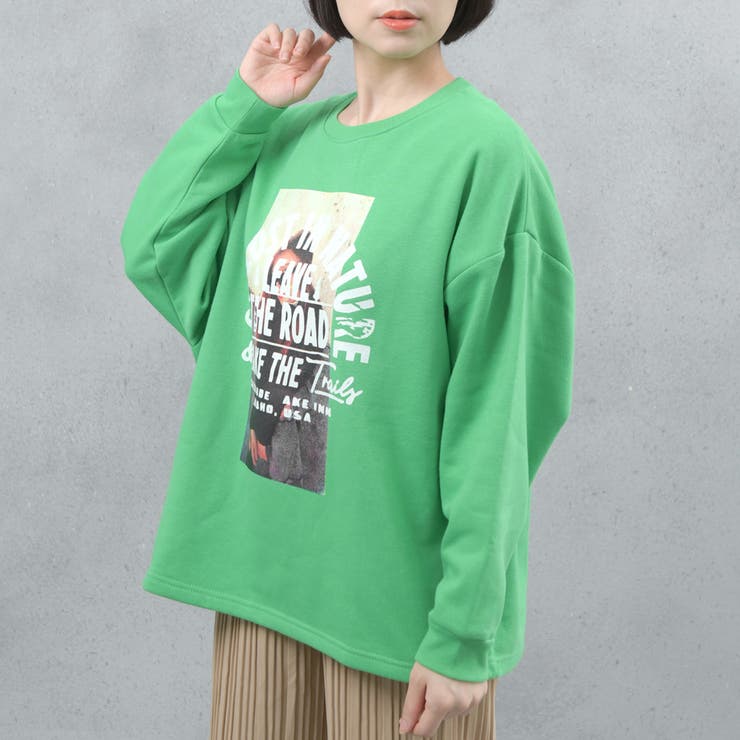 フォトプリント 裏起毛 ビッグシルエットスウェット | FashionBerry | 詳細画像14 