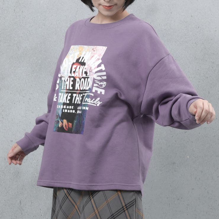フォトプリント 裏起毛 ビッグシルエットスウェット | FashionBerry | 詳細画像24 