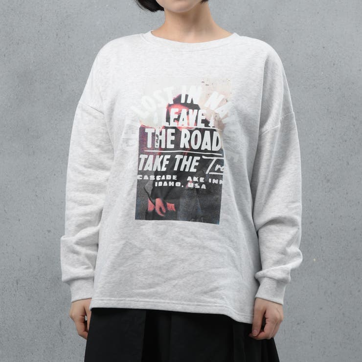 オートミール | フォトプリント 裏起毛 ビッグシルエットスウェット | FashionBerry