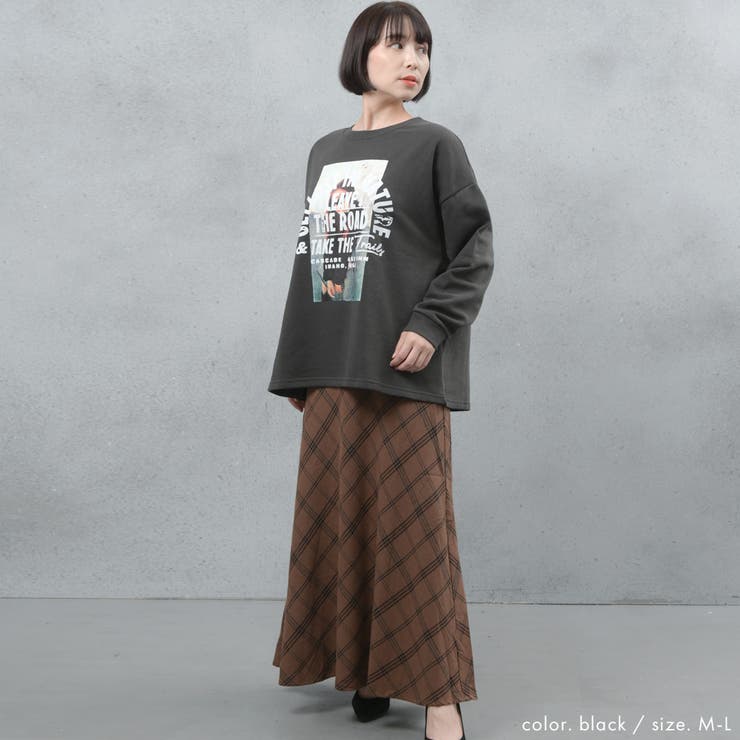 フォトプリント 裏起毛 ビッグシルエットスウェット | FashionBerry | 詳細画像4 