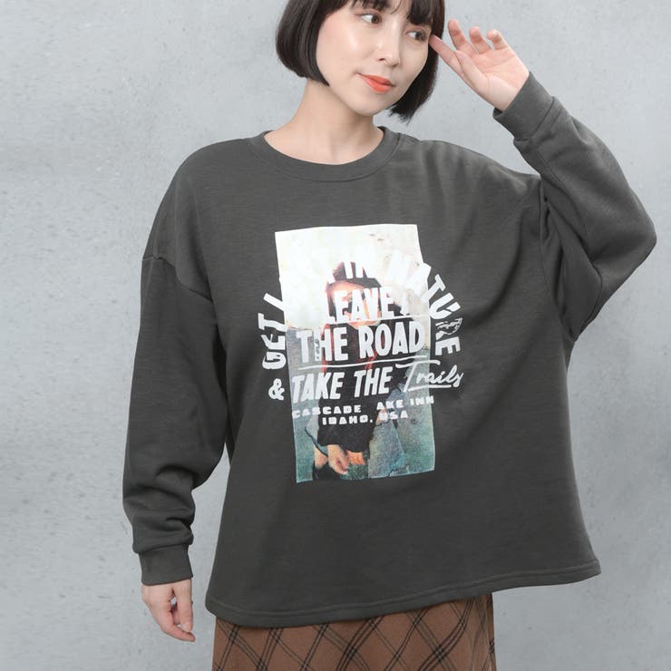 フォトプリント 裏起毛 ビッグシルエットスウェット | FashionBerry | 詳細画像5 