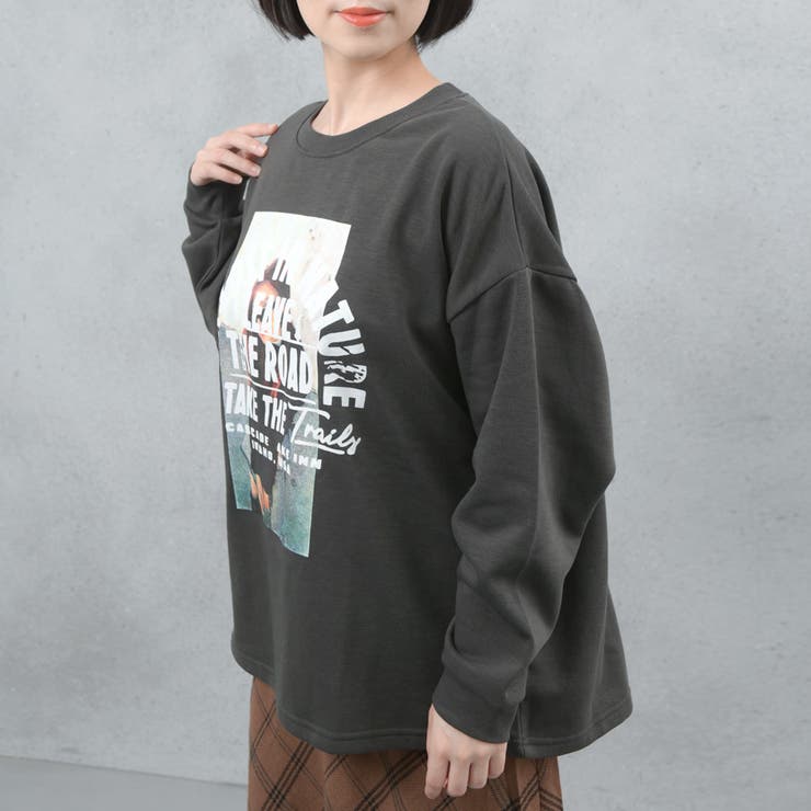 フォトプリント 裏起毛 ビッグシルエットスウェット | FashionBerry | 詳細画像6 