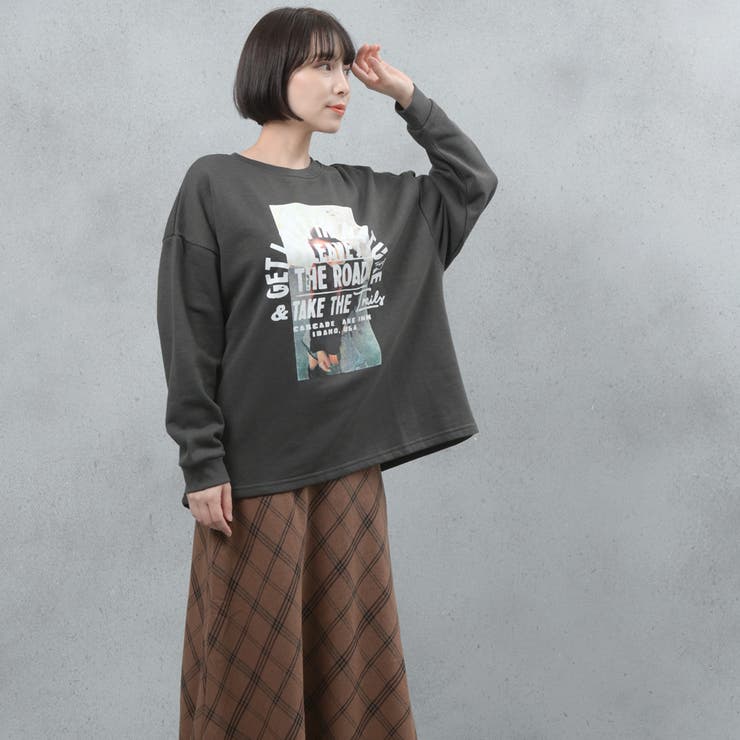 フォトプリント 裏起毛 ビッグシルエットスウェット | FashionBerry | 詳細画像7 