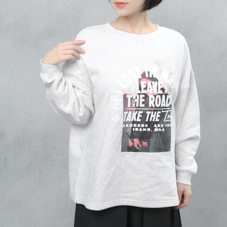 フォトプリント 裏起毛 ビッグシルエットスウェット | FashionBerry | 詳細画像9 